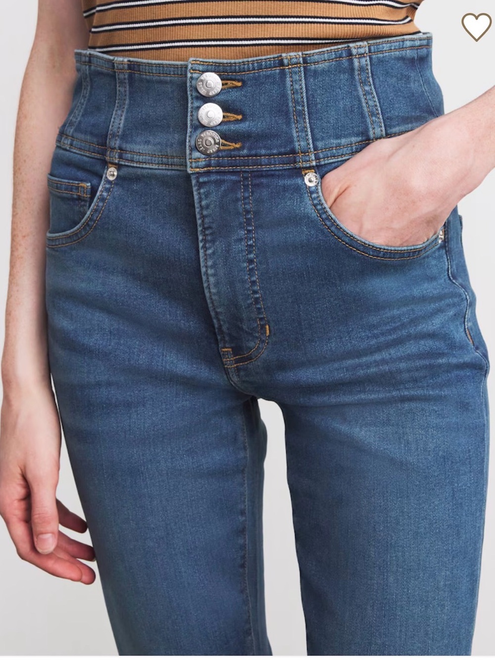 Veronica Beard | Cassandra Corset Button Fly Cropped Jeans Size 28/6